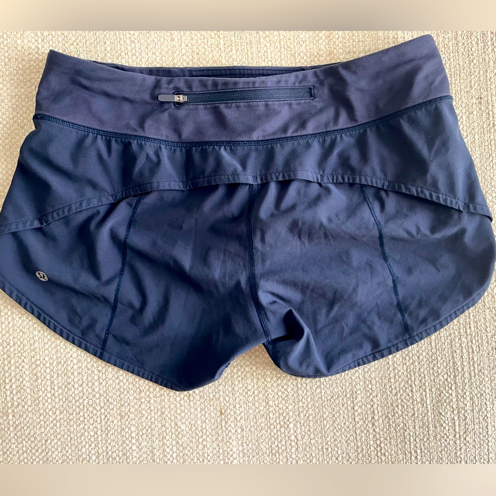 Navy Lululemon Speed Up Shorts